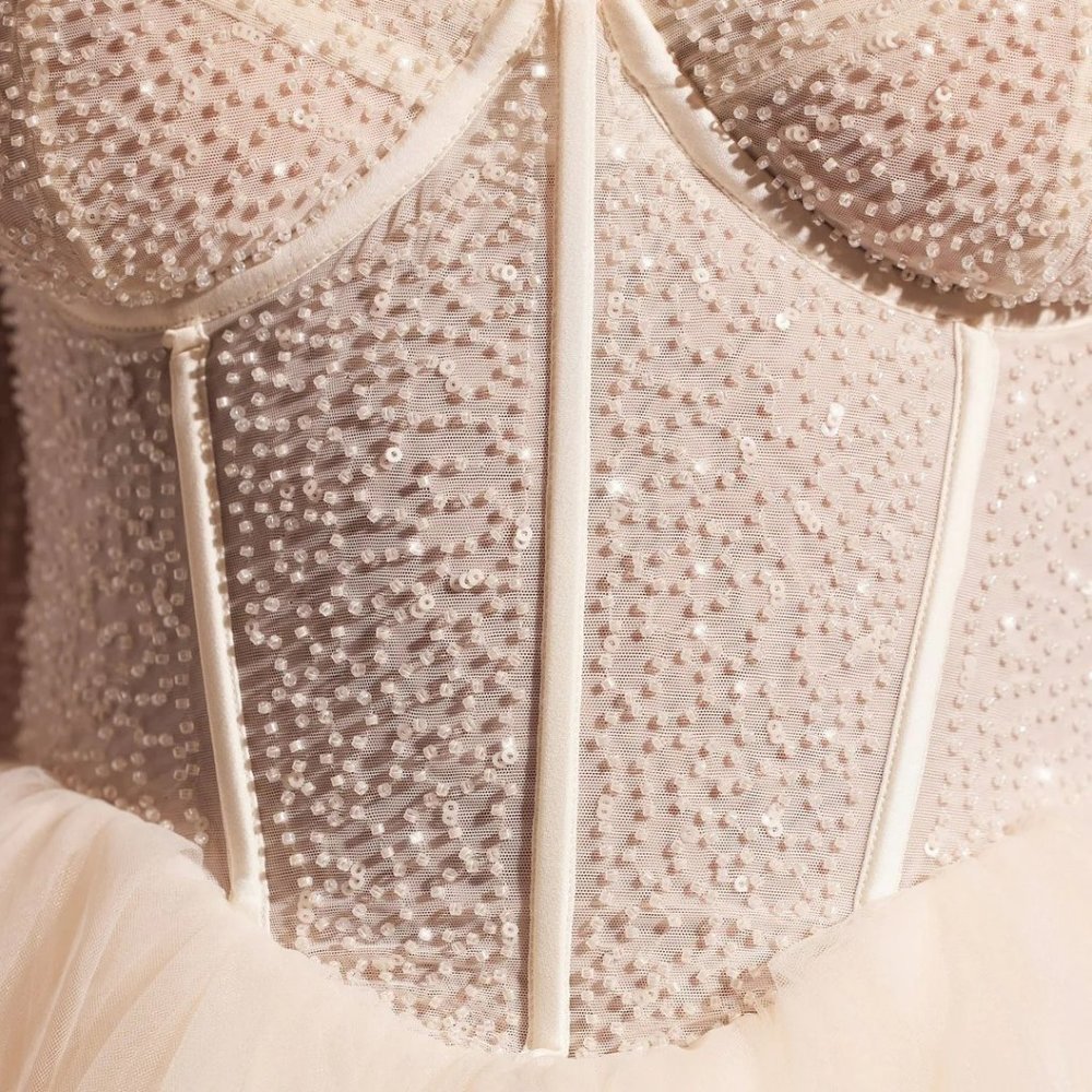 Oh Polly Embellished Long sleeve Tulle Mini Dress - Picture 3 of 3